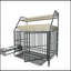 Grande cage pour animaux de compagnie avec support de rangement, tiroirs avec bacs à nourriture et à eau en acier inoxydable, support de rangement à double couche en cadre de fer et matériau en bois aggloméré, robuste, exquis et pratique-115341953