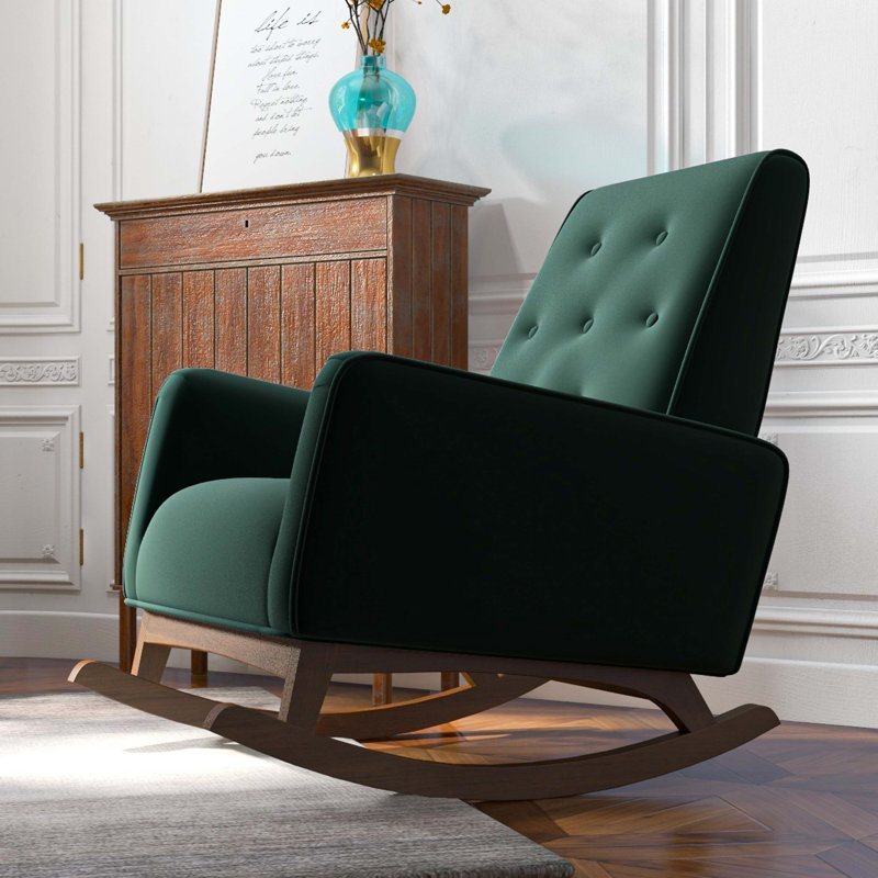 Chaise berçante en bois massif Demetrius