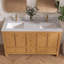 Meuble-lavabo double 60 po avec plateau en marbre d'ingénierie Aura-1135900184-1293436851