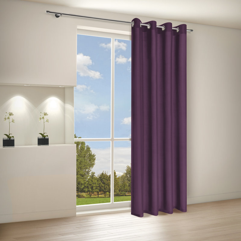 Eyelet Room Darkening Single Curtain, Berry