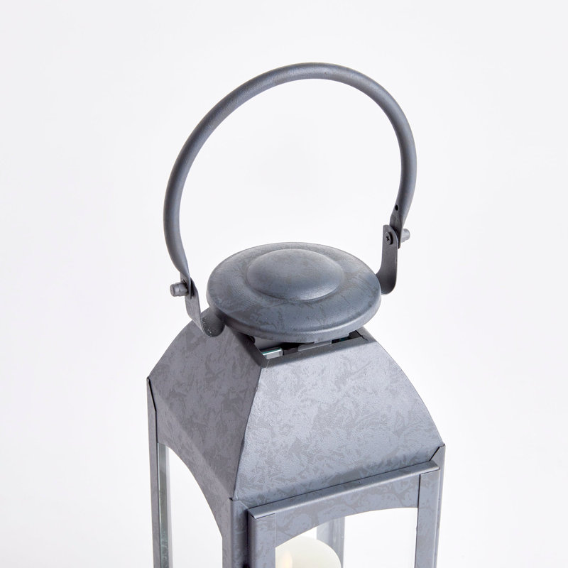 Furlane Lantern, Gray, 20.5" H x 7.75" W x 7.75" D