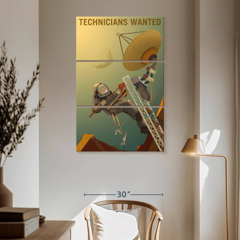 Oberle Mars Explorers Wanted Poster II, 65" H x 42" W