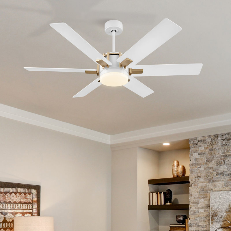 52'' Ceiling Fan with LED Lights, White