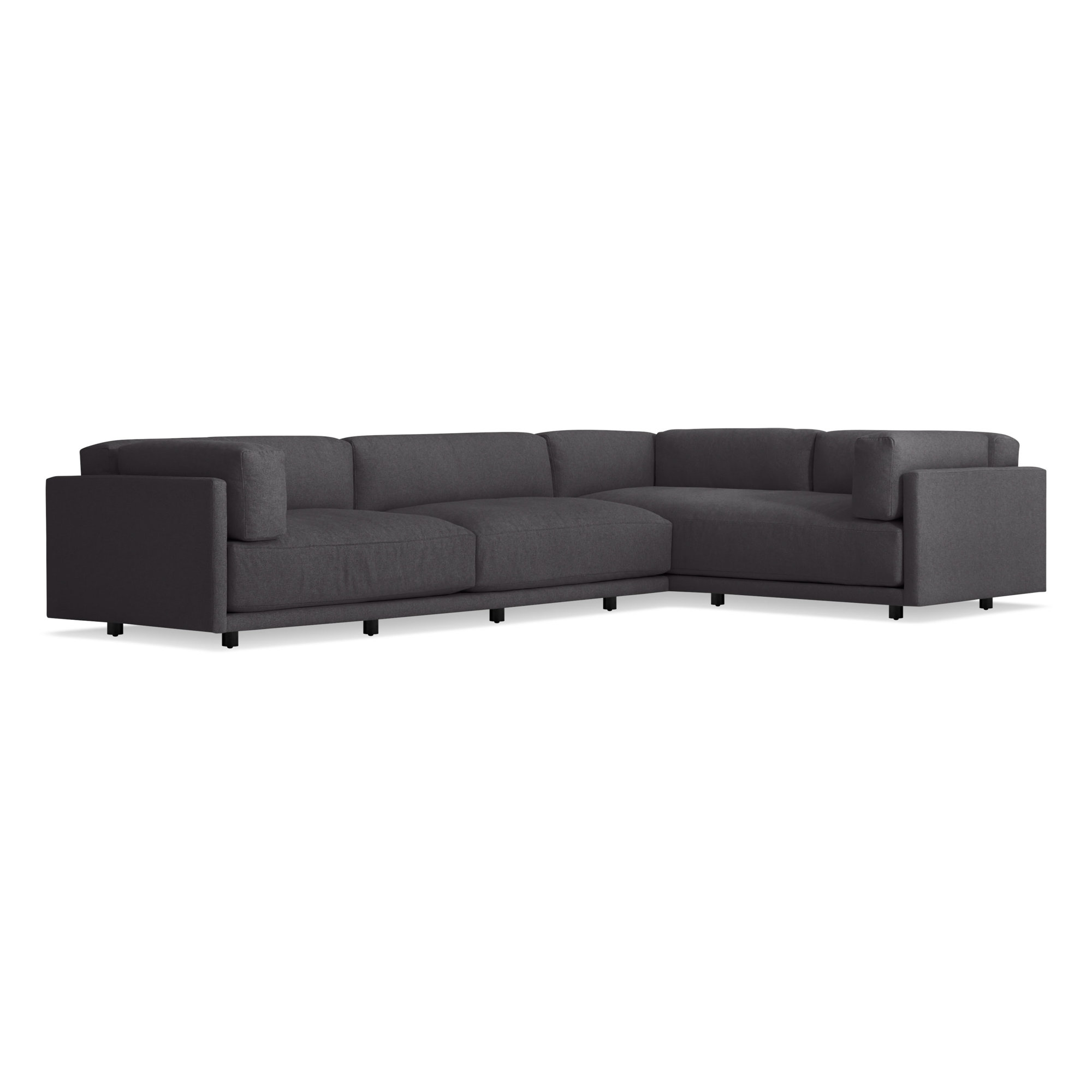 Sunday Upholstered L-Sectional, Right Hand Facing, Makada Charcoal