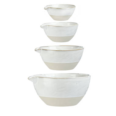 White Hobnail Mixing Bowls 4-Piece Nesting Set