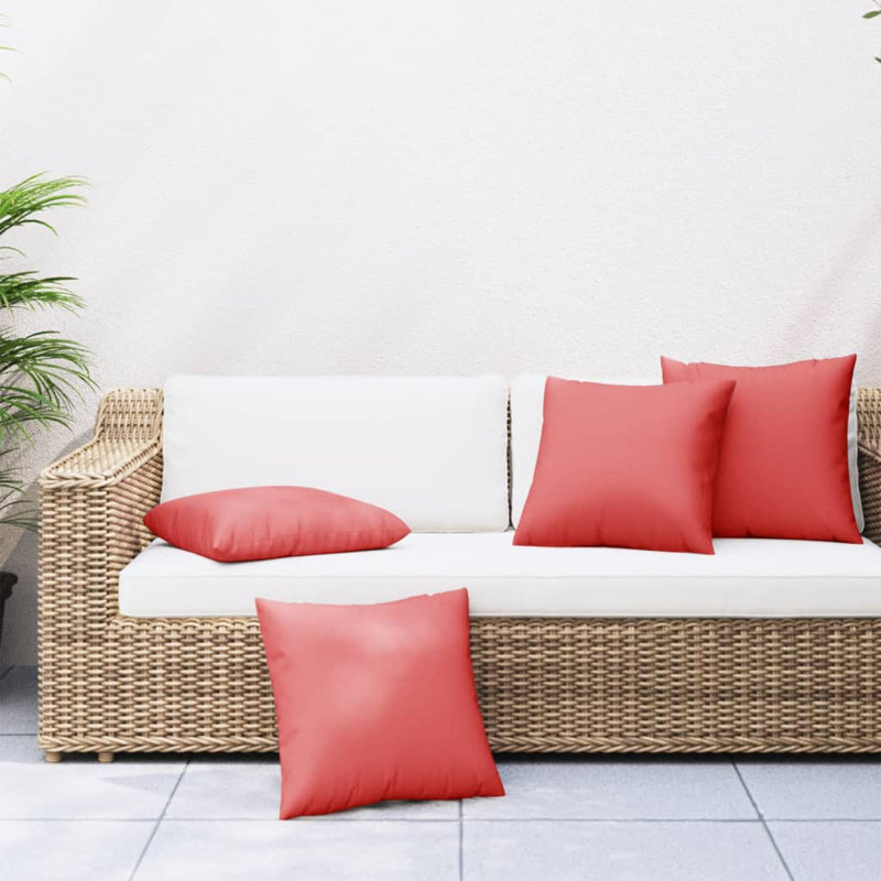 Coussin de canapé 4 pièces Ebern Designs crème 15,7 po x 15,7 po, L 23,6 po x P 23,6 po, Vert
