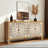 Carved Sideboard with Door and Solid Wood Legs-649563576-662281928