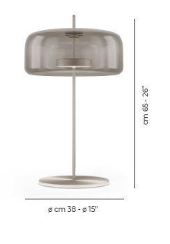 Jube Table Lamp P Old Green Transparent Matt Steel L2415 Ul, 26" H x 15" W x 15" D, Matte Steel, Smoky Transparent