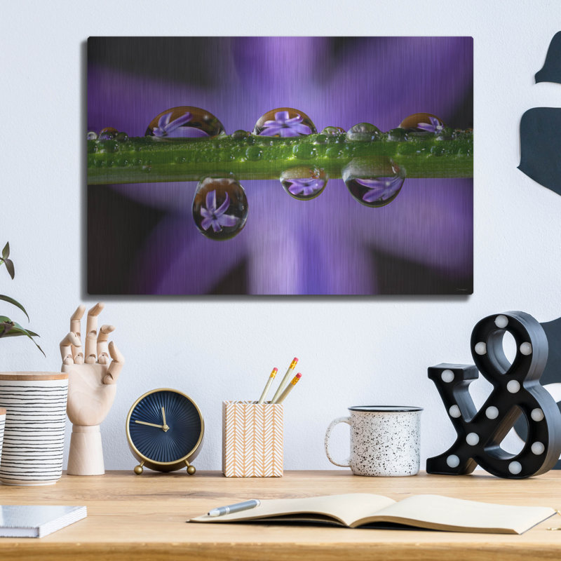 «Latitude Hyacinths 01» par Gordon Semmens, Latitude Run®, art mural en métal, 24 po x 16 po, H 12 po x l 16 po