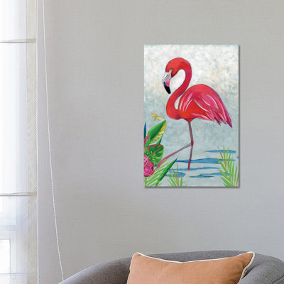 Vivid Flamingo I - Wrapped Canvas Painting