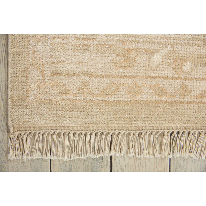 Tapis doré transitionnel fait à la main Lunel, Rectangle 8 pi 6 po x 11 pi 6 po