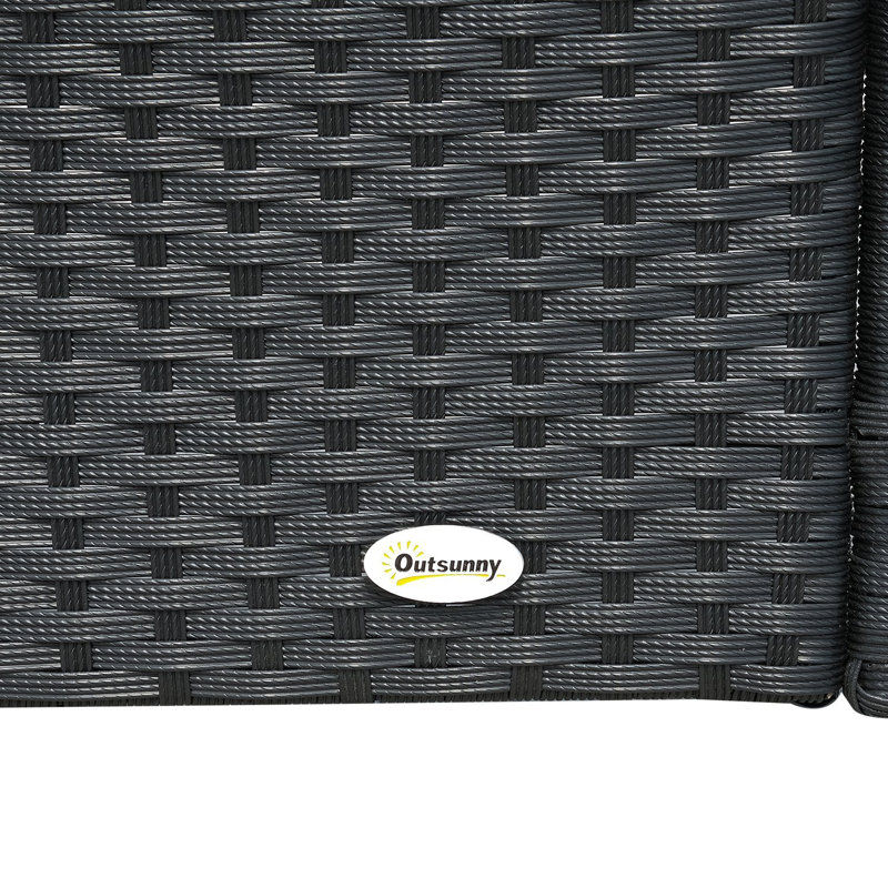 Yatendra Rattan Love Seat, Black