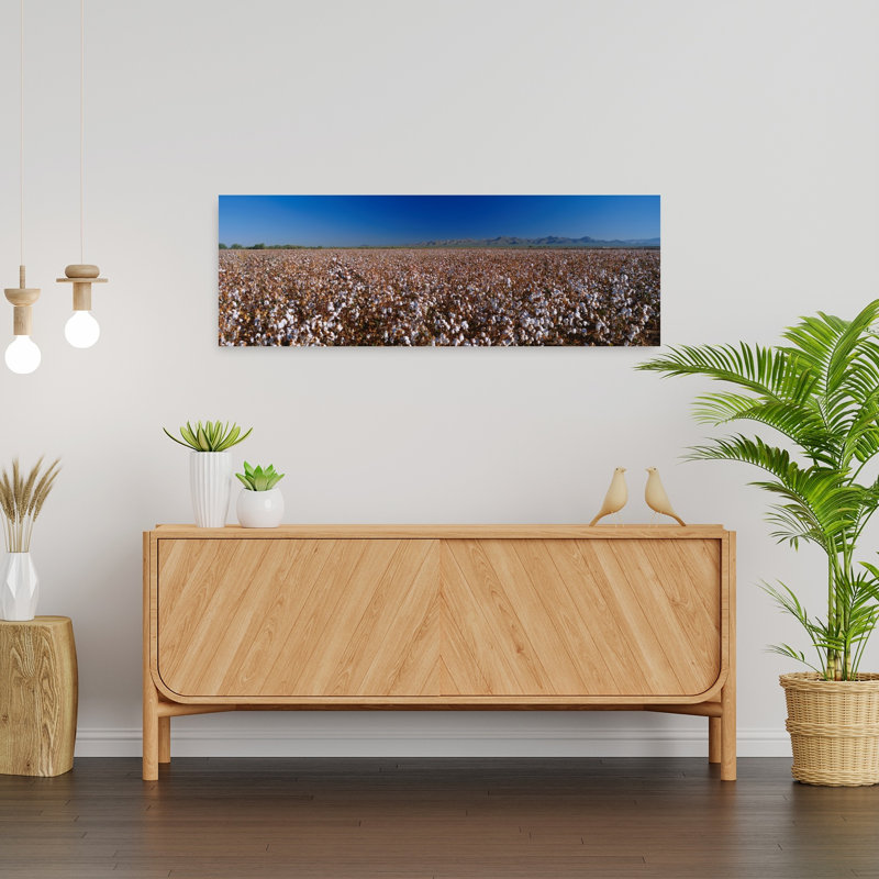 Coton, paysage contemporain abstrait, art mural, H 36 po x l 12 po
