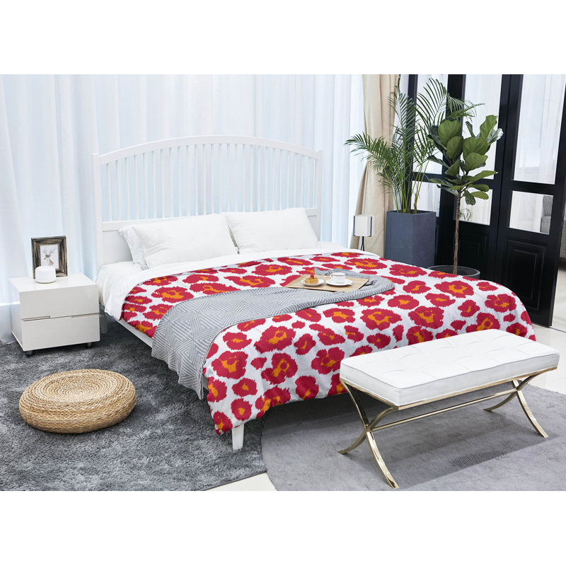 Polyester Animal Print Comforter, Twin Comforter, Red/Orange
