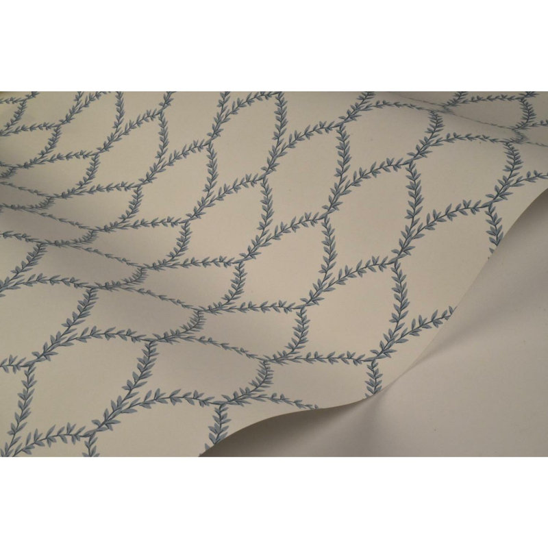 Rouleau de papier peint 27 pi x 27 po Laurel, Bleu/blanc