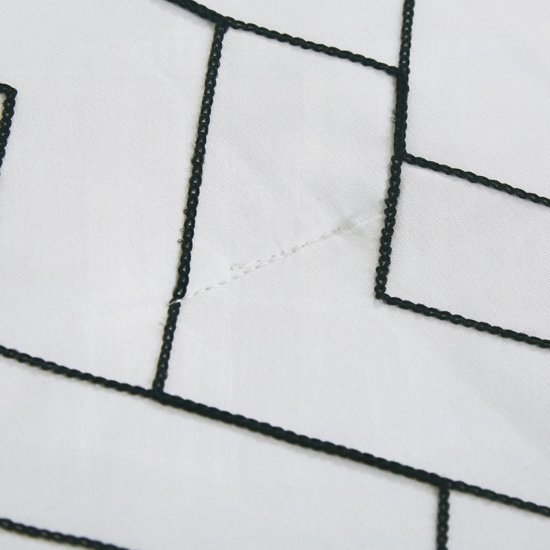 Ensemble d'édredon géométrique 9 pièces noir et blanc, très grand, Très grand édredon et 8 pièces supplémentaires