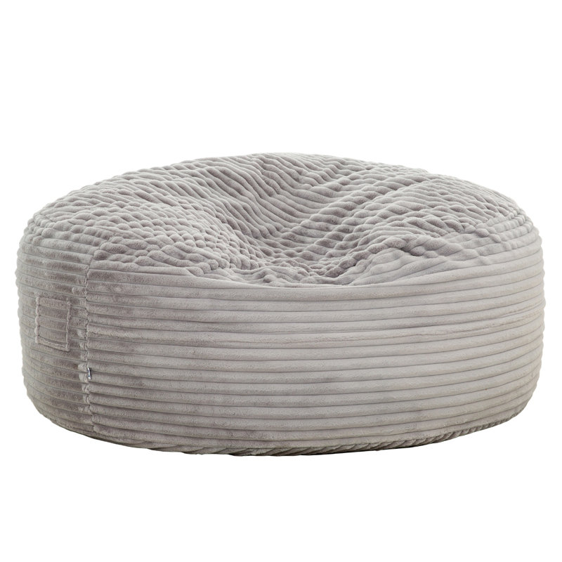 Sealy® Kade 6ft Faux Fur Foam Bean Bag - Gray, 30" H x 72" W x 72" D, Gray Corduroy