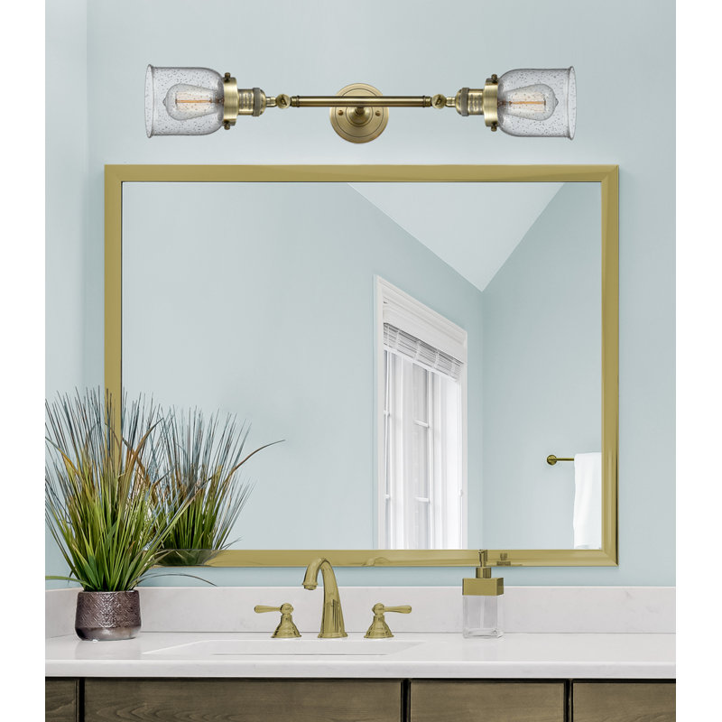 Latta 2 - Light Dimmable Vanity Light, Antique Brass, Incandescent, Plated Smoked