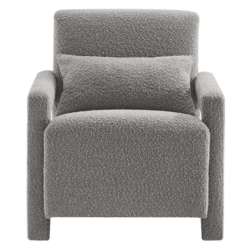 Modway Mirage Boucle Upholstered Armchair, Light Gray 100% Polyester