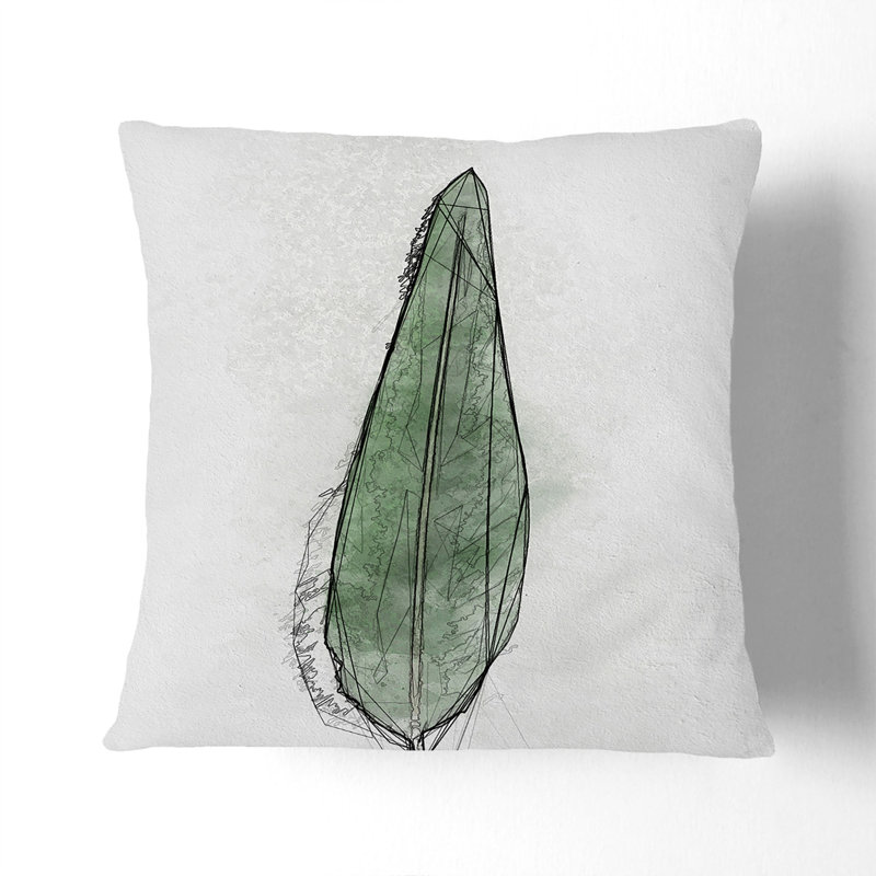 Leaf Cushion with Filling, Black, 40cm H x 40cm W x 15cm D