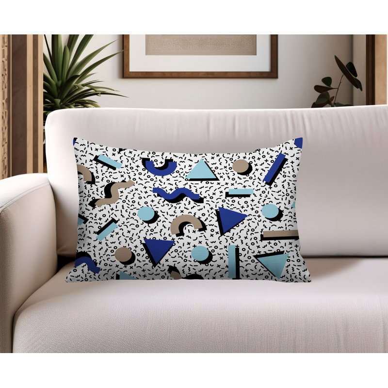 Coussin lombaire réversible intérieur / extérieur Moxo, Rectangle H 14 po x l 20 po, NavyBlue