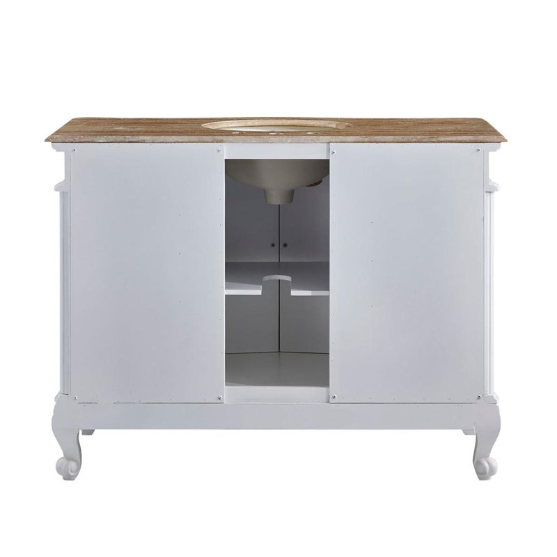 Meuble-lavabo simple 48 po Ajub, Pierre de travertin