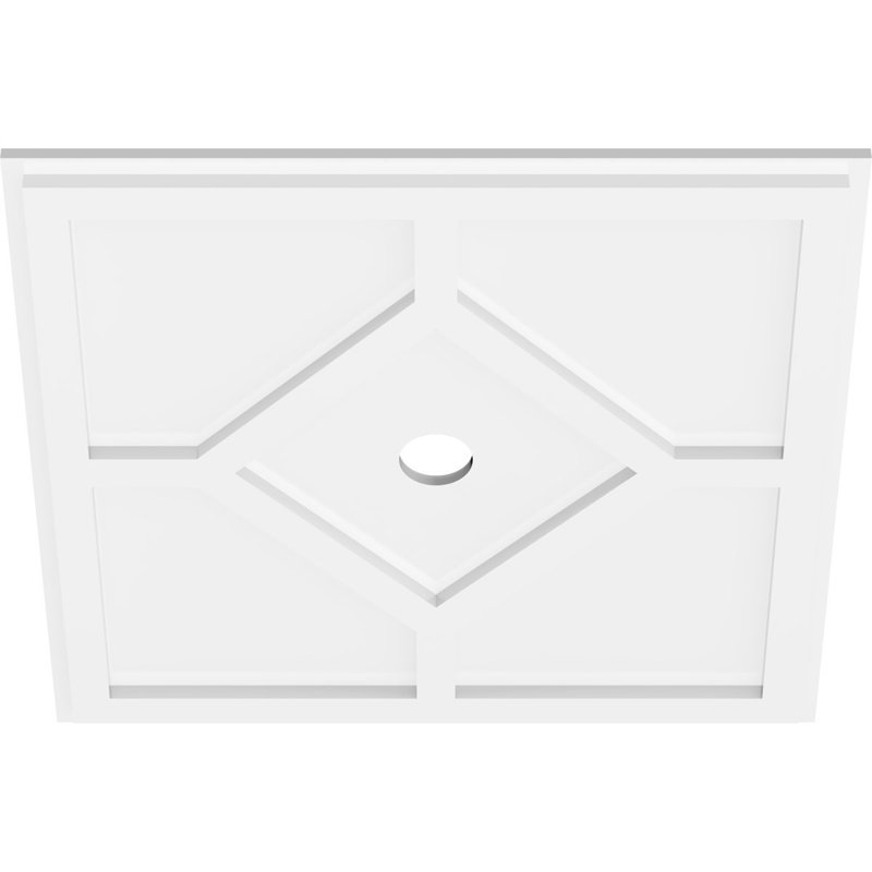 18"OD x 2"ID x 6 1/4"C x 1"P Embry Architectural Grade PVC Contemporary Ceiling Medallion, 18" H x 18" W x 1" D