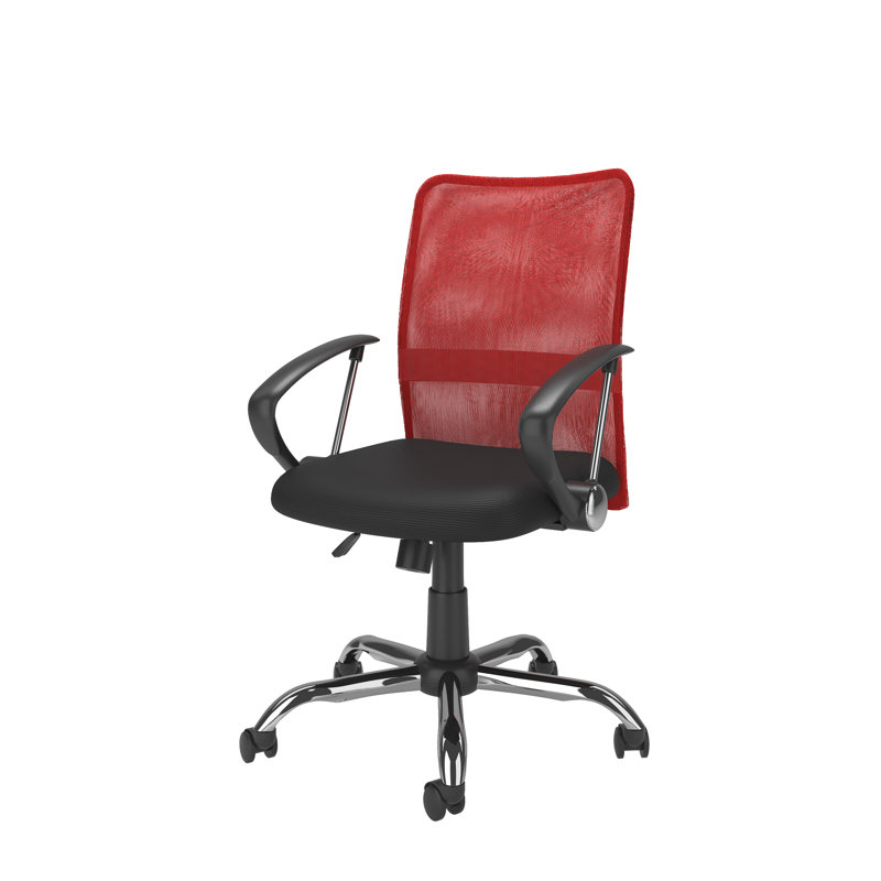 Chaise de travail pivotante en filet Hubbert, Rouge