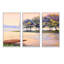 «Colorful Sunset Trees over the Lake», reproduction de photo sur toile 3 pièces-1885952799-1885952798