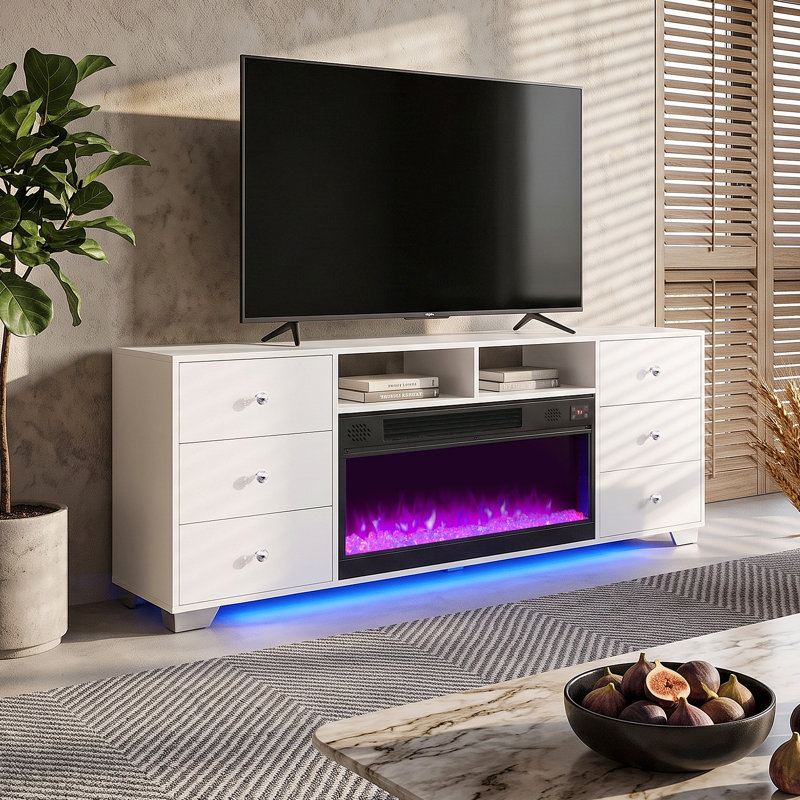 Belfry Heating 180cm W White Electric Fireplace