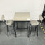 Table de bar d'une hauteur de 24,41 po, gris pu, offrant un confort ergonomique de style rustique, 2 tabourets confortables, bureau rétro
