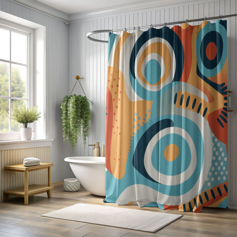 Rideau de douche Varied Abstract - Premium, H 74 po x l 71 po