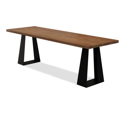 Bureau rectangulaire brun en bois massif