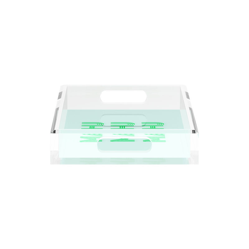 Mahjong Abstract Decorative Tray, 12.5"W x 7.75"D x 2"H, Green, Rectangle