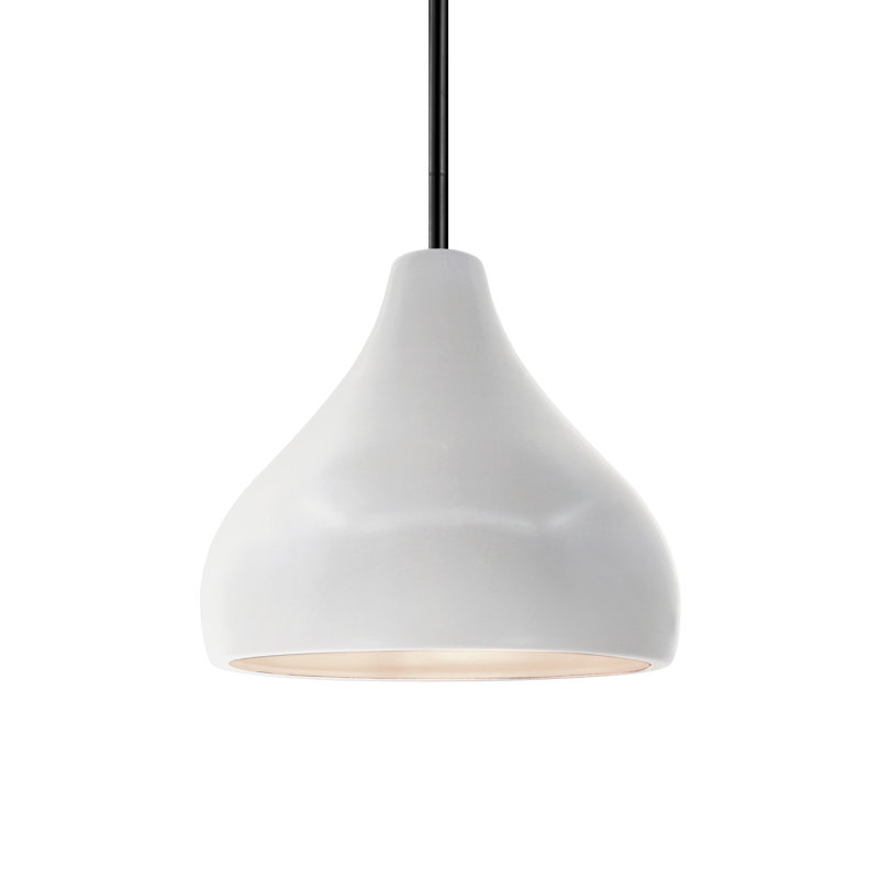 Luminaire suspendu à 1 lumière Meydan, Bisque, H 7,25 po x l 8 po x P 8 po, Noir mat