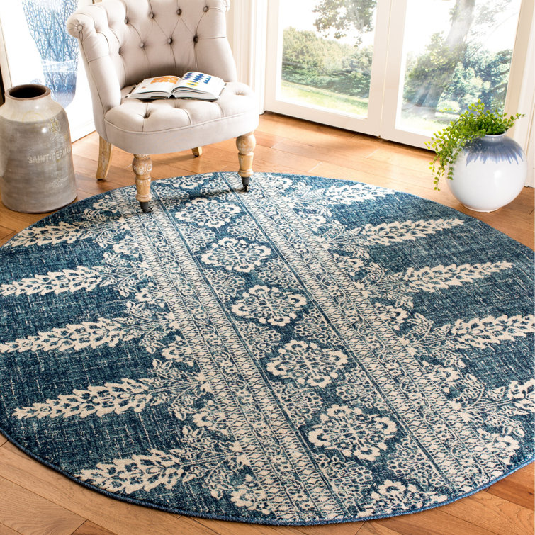 Tapis floral royal / ivoire Annette