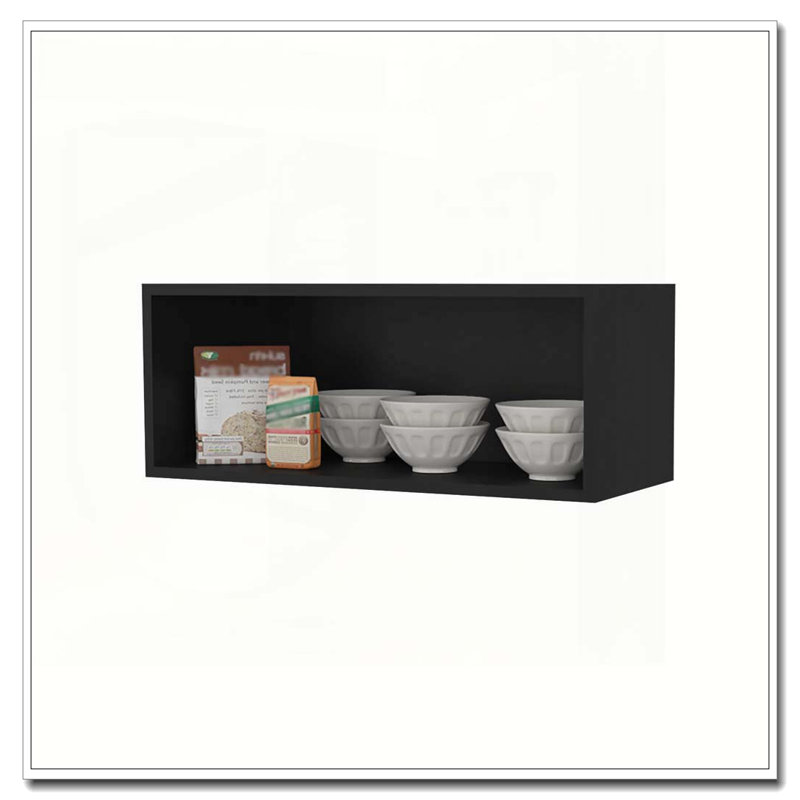Armoire murale Black Rock avec rangement ouvert, Noir