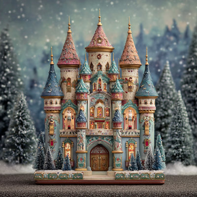 Enchanted Holiday Castle Wrapped Canvas Wall Art