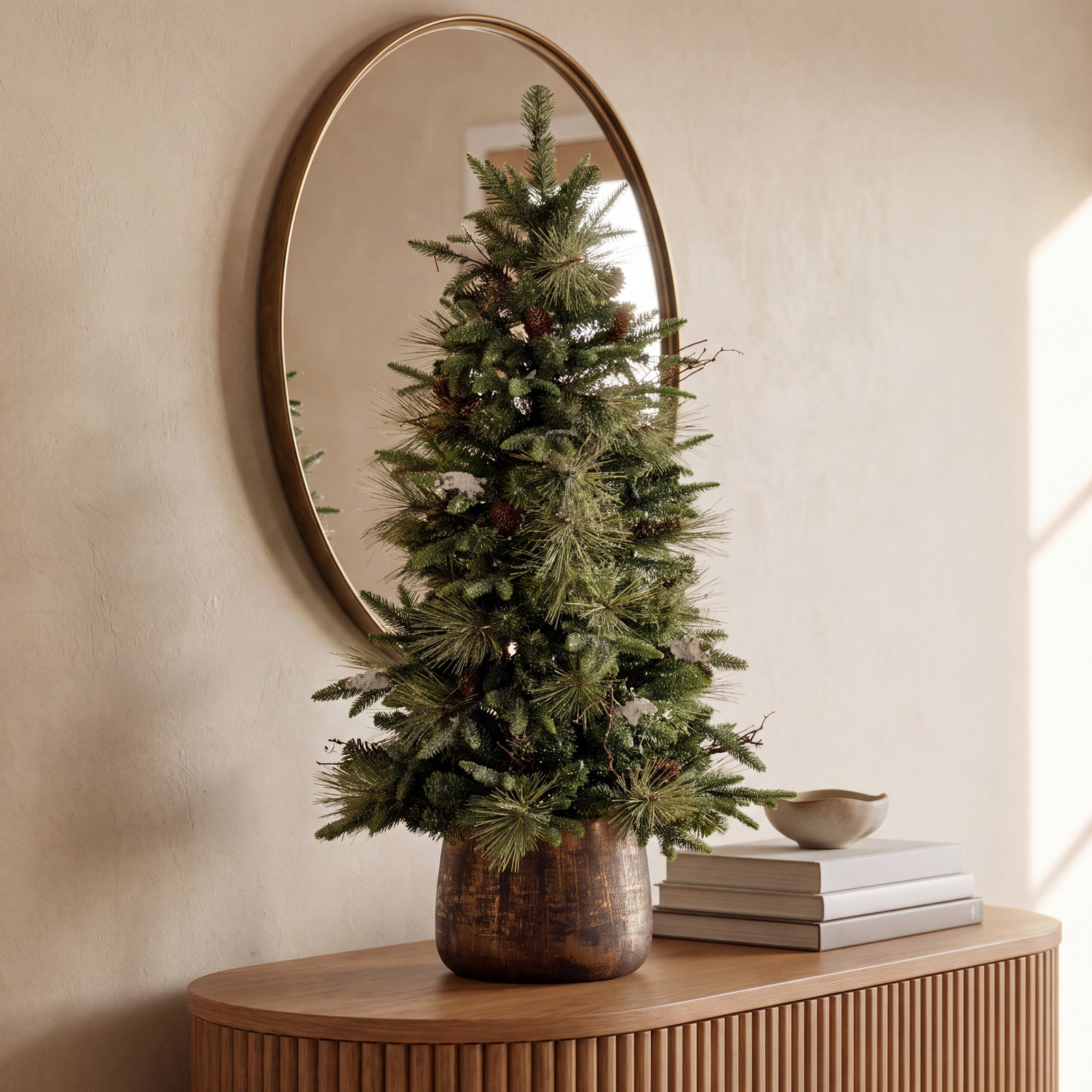 White 4' Pre-Lit Pine Christmas Tree