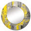 Moutarde jaune et gris vif IV - miroir abstrait, miroir mural décoratif rond moderne, impression d'art en métal-99617932