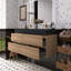Lavabo de salle de bain en quartz noir mat-450895508