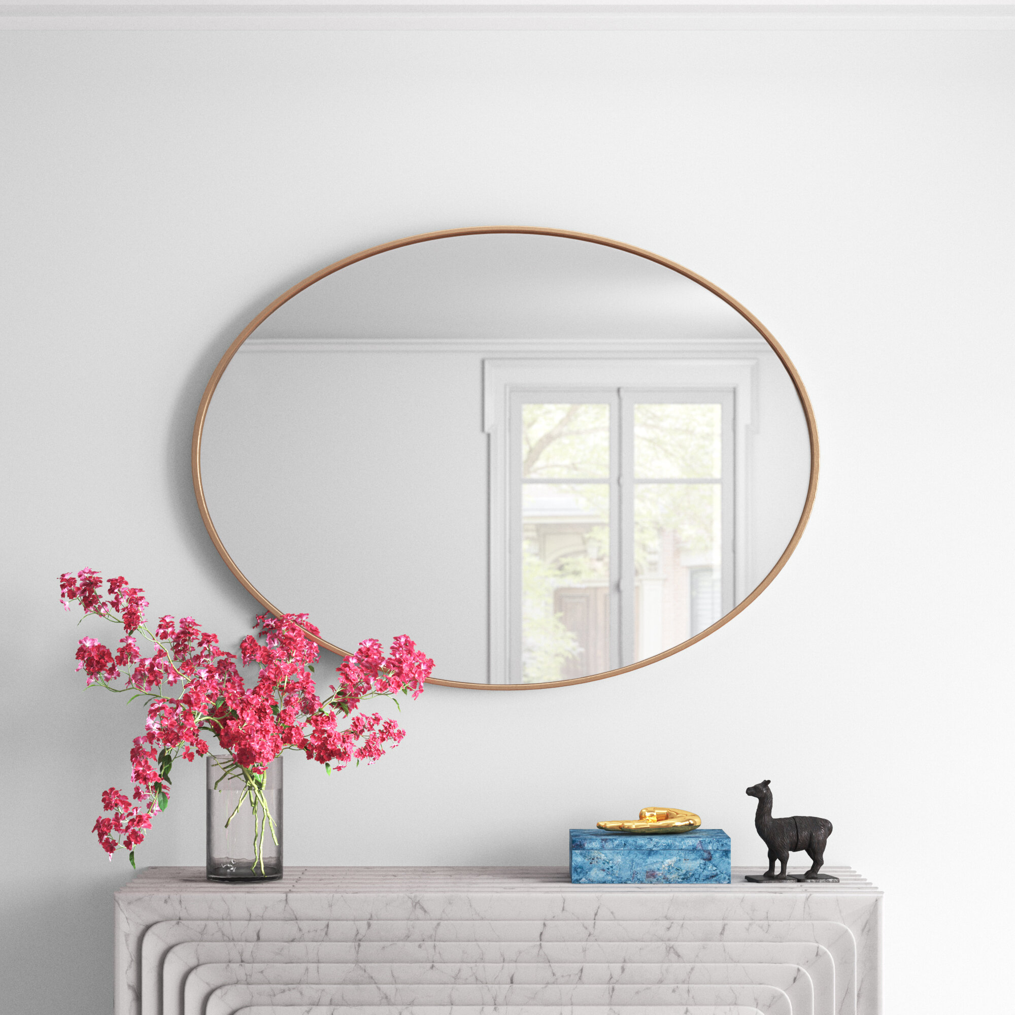 Etta Avenue™ Calvin Metal Flat Wall Mirror & Reviews | Wayfair