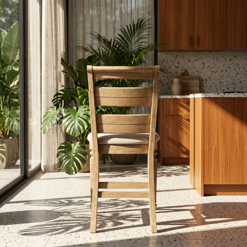 Tabouret de comptoir en bois massif l 19,5 po x P 24 po x H 42,25 po Caramel