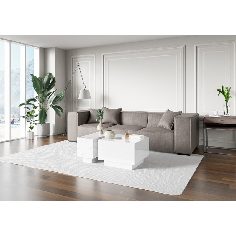 Coffee Table Caoilainn with Storage Compartments, White, 40cm H x 30cm L x 60cm W
