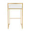 Tabouret de comptoir contemporain 26 "en métal doré avec similicuir blanc Fuji par Lumisource - ensemble de 3-1846404396