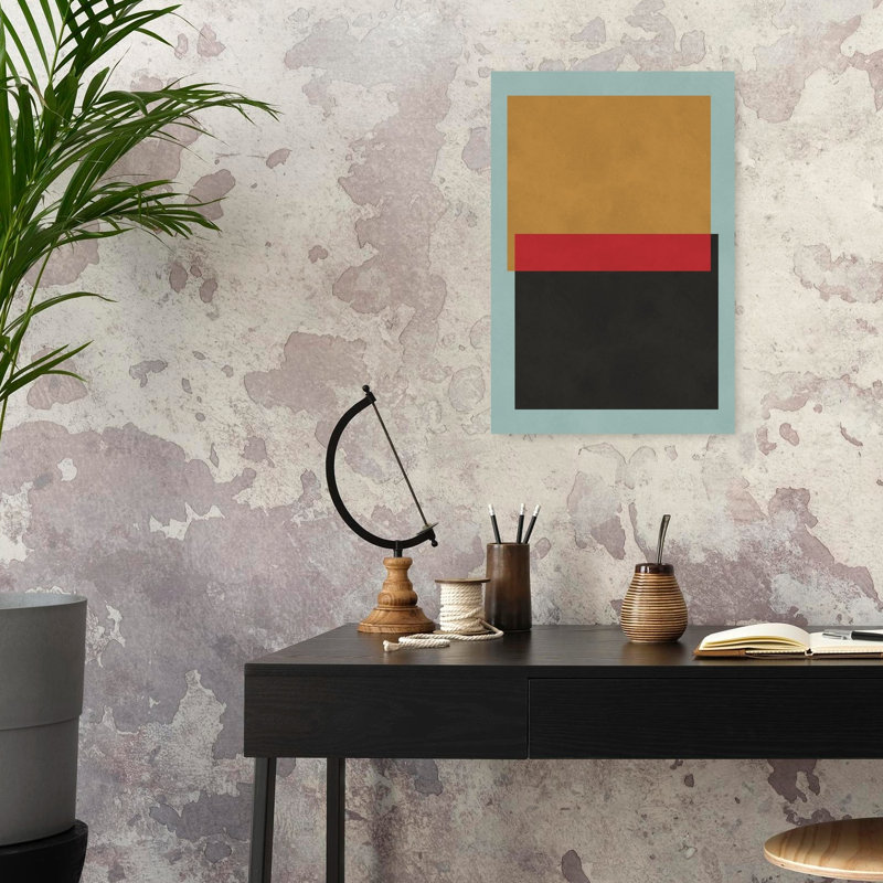 «Geometric Color Block Abstract», impression murale audacieuse et contemporaine, 24" H x 16" W