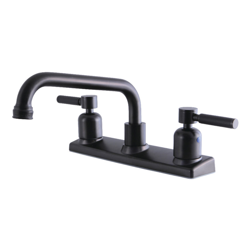 Kingston Brass Kaiser Two-Handle 2-Hole 8" Centerset Kitchen Faucet, Oil Rubbed Bronze