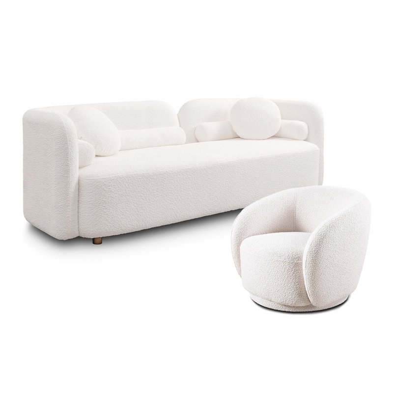 Canapé en polaire bouclé blanc Living Room