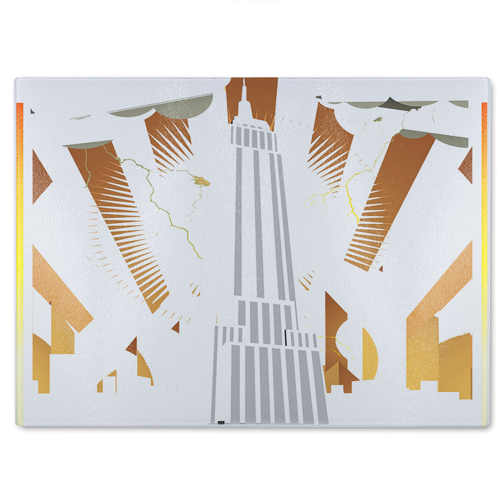 Art Deco Skyscraper Glass Chopping Board