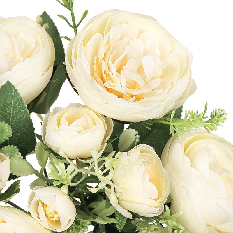 Bouquet de tiges de pivoines artificielles, Ivoire ivoire